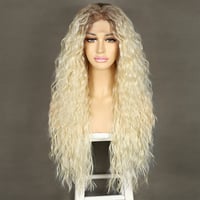Sapphirewigs 613 Szőke Göndör Paróka - 66 cm Hosszú Hőálló Szintetikus Csipke Frontrész Női Paróka Hétköznapi és Alkalmi Viseletre 3