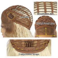 Sapphirewigs 613 Szőke Göndör Paróka - 66 cm Hosszú Hőálló Szintetikus Csipke Frontrész Női Paróka Hétköznapi és Alkalmi Viseletre 6