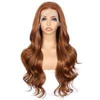 Sapphirewigs Auburn Hullámos Paróka 13x4 Csipke Előrésszel - Hőálló Szintetikus Női Paróka 66 cm, Hétköznapi és Alkalmi Viseletre, Csomóment 3