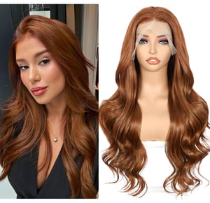 Sapphirewigs Auburn Valovita Perika 13x4 Čipkasti Prednji Dio - Toplinski Otporna Sintetička Ženska Perika 66 cm, Za Svakodnevno i Posebne Prilike, Bez Čvorova