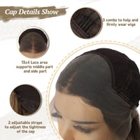 Sapphirewigs barna csipke eleje szintetikus paróka 55cm hullám előplukált - dark brown 5