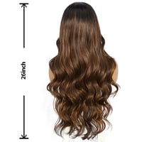 Sapphirewigs Barna Balayage Paróka - 13x4 Csipke Első Hullámos Szintetikus Paróka, Hőálló, Ragasztómentes, Állítható Méret, Természetes Hatá 2