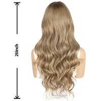 Sapphirewigs Barna Csipke Első Paróka - Hullámos Szintetikus Haj, 13x4 Átlátszó Csipke, Hőálló, Természetes Balayage, 66 cm, Állítható Méret 3