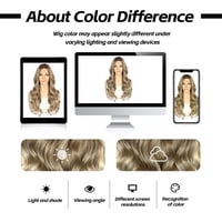 Sapphirewigs Barna Melírozott Csipke Első Paróka - Hullámos Szintetikus Haj, 66 cm, 150% Sűrűség, Természetes Megjelenés, Átlátszó Csipke 9