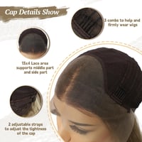 Sapphirewigs Barna Melírozott Paróka - 13x4 Csipke Előrész, Hullámos, 22 Hüvelyk, 150% Sűrűség, Előre Tépett, Szintetikus Haj 5