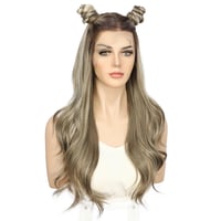 Sapphirewigs Barna Melírozott Paróka - 13x4 Csipke Előrész, Hullámos, 22 Hüvelyk, 150% Sűrűség, Előre Tépett, Szintetikus Haj 6