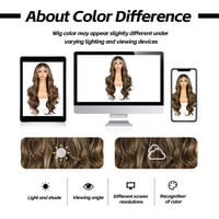 Sapphirewigs Barna Parókák Nőknek - 13x4 Csipke Elülső Hullámos Paróka, Hőálló Szintetikus, Ombre Balayage, Állítható Méret, Természetes Meg 8