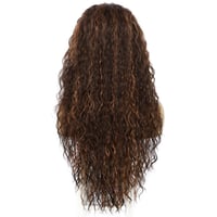 Sapphirewigs Göndör Csipke Paróka - Csokoládébarna Szintetikus Női Paróka Hőálló Anyagból, 66 cm Hosszú, Napi és Alkalmi Viseletre 2