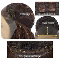 Sapphirewigs Göndör Csipke Paróka - Csokoládébarna Szintetikus Női Paróka Hőálló Anyagból, 66 cm Hosszú, Napi és Alkalmi Viseletre 6