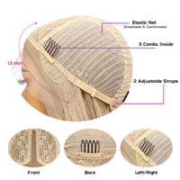 Sapphirewigs Egyenes szintetikus paróka csipke fronttal, 26 inch - hamvas szőke 5