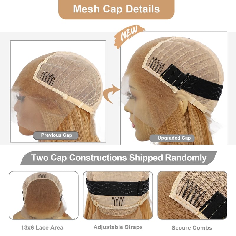 Sapphirewigs Hosszú Egyenes Paróka - Sárgásbarna, 66 cm, Hőálló Szintetikus Haj, 13x6 Csipke Előrész, 150% Dússág, Partikra és Hétköznapi Vi