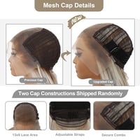 Sapphirewigs Hosszú Egyenes Szőke Paróka Melírozott - 13x6 Csipke Első Műhaj, 66 cm, Hőálló, 150% Dússág, Napi és Alkalmi Viseletre 7