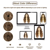 Sapphirewigs Ombre Barna Fejpántos Paróka - 66 cm Hullámos Műhaj, Ragasztómentes, 150% Sűrűség, Mindennapi Viseletre és Cosplayhez 8