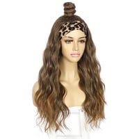 Sapphirewigs Ombre Barna Fejpántos Paróka - 66 cm Hullámos Műhaj, Ragasztómentes, 150% Sűrűség, Mindennapi Viseletre és Cosplayhez 7