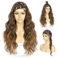 Sapphirewigs Ombre Barna Fejpántos Paróka - 66 cm Hullámos Műhaj, Ragasztómentes, 150% Sűrűség, Mindennapi Viseletre és Cosplayhez 1