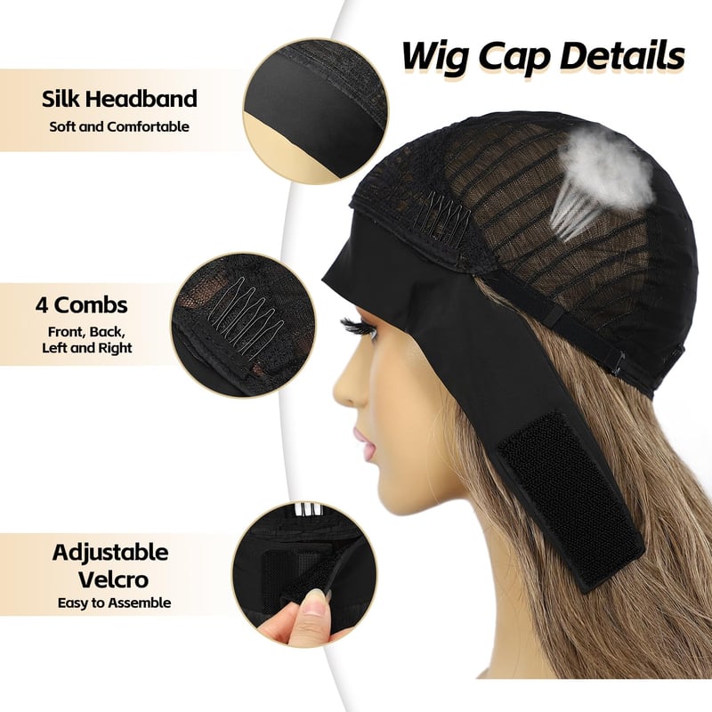 Sapphirewigs Ombre Barna Fejpántos Paróka - 66 cm Hullámos Műhaj, Ragasztómentes, 150% Sűrűség, Mindennapi Viseletre és Cosplayhez