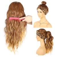 Sapphirewigs Ombre Barna Hullámos Fejpántos Paróka - 66 cm Hosszú, Ragasztómentes Műhaj 150% Sűrűséggel, Napi Viseletre és Cosplayhez 3