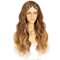Sapphirewigs Ombre Barna Hullámos Fejpántos Paróka - 66 cm Hosszú, Ragasztómentes Műhaj 150% Sűrűséggel, Napi Viseletre és Cosplayhez 2