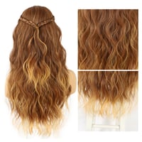 Sapphirewigs Ombre Barna Hullámos Fejpántos Paróka - 66 cm Hosszú, Ragasztómentes Műhaj 150% Sűrűséggel, Napi Viseletre és Cosplayhez 4