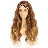 Sapphirewigs Ombre Barna Hullámos Fejpántos Paróka - 66 cm Hosszú, Ragasztómentes Műhaj 150% Sűrűséggel, Napi Viseletre és Cosplayhez 6