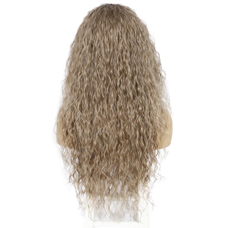 Perucă sintetică ondulată Sapphirewigs, ombré maro, pentru femei, blond, rezistentă la căldură, 66 cm