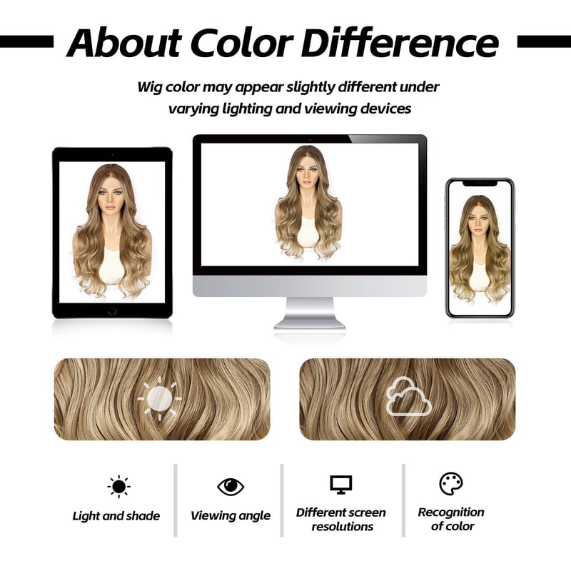 Sapphirewigs Ombre Parókák - Világosbarna Hullámos Műhaj, 66 cm, Balayage Hatású Csipke Első Paróka, 150% Sűrűség, Természetes Megjelenés