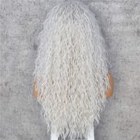 Sapphirewigs Platinaszőke Göndör Csipke Elülső Paróka Nőknek 66cm - gray 3