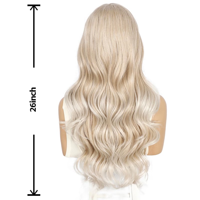 Sapphirewigs Szőke Csipke Paróka - Hullámos Szintetikus Haj, 13x4 Csipke Előlap, Balayage Hatás, Hőálló, Természetes Megjelenés, Napi Visele