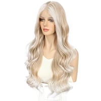Sapphirewigs Szőke Csipke Paróka - Hullámos Szintetikus Haj, 13x4 Csipke Előlap, Balayage Hatás, Hőálló, Természetes Megjelenés, Napi Visele 4