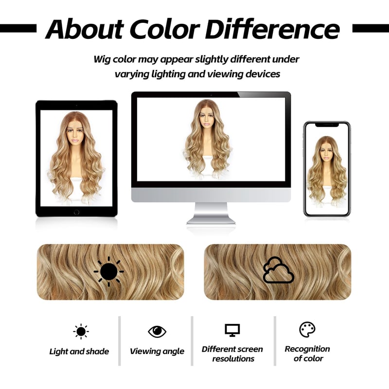 Sapphirewigs Szőke Melírozott Paróka - 66 cm Hullámos Műhaj Balayage Hatással, Csipke Első Rész, Hőálló Szintetikus Rost, Természetes Megjel