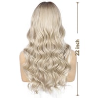 Sapphirewigs Szőke Paróka 13x4 Csipke Előlappal - 56 cm Hullámos Műhaj, Előtépett, Hőálló, 150% Sűrűség, Átlátszó Csipke, Napi Viseletre 3
