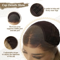 Sapphirewigs Szőke Paróka 13x4 Csipke Előlappal - Hullámos, Melírozott Műhaj, Előre Tépett, 56 cm, Ragasztómentes 5