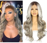 Sapphirewigs Szürke Paróka - 13x4 Csipke Elülső Hullámos Műhaj, 66 cm Hosszú, Hőálló Balayage Paróka Napi Viseletre

AI: I've created a Hung 1