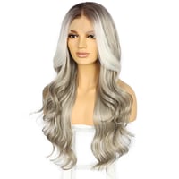 Sapphirewigs Szürke Paróka - 13x4 Csipke Elülső Hullámos Műhaj, 66 cm Hosszú, Hőálló Balayage Paróka Napi Viseletre

AI: I've created a Hung 4