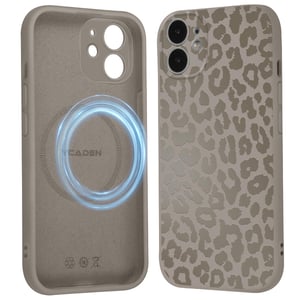 Husă Saqmkil pentru iPhone 12 compatibilă cu MagSafe, cu model leopard - Husă de protecție rezistentă la șocuri