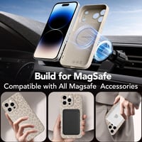 Saqmkil iPhone 15 Pro 6,1" MagSafe kompatibilný kryt, leopardí vzor, béžový tekutý silikón, TPU nárazuvzdorný ochranný kryt proti poškriabaniu 2
