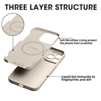Saqmkil iPhone 15 Pro 6,1" MagSafe kompatibilný kryt, leopardí vzor, béžový tekutý silikón, TPU nárazuvzdorný ochranný kryt proti poškriabaniu 3
