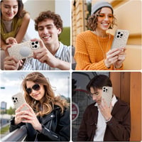Silikónový kryt Saqmkil MagSafe na iPhone 15 Pro Max – leopardí vzor, béžový 7