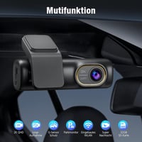 sarmert 2K 1440P Autós Fedélzeti Kamera 32GB SD Kártyával, WiFi és Applikáció, 150° Látószög, Infravörös Éjjellátó, Parkolóőr Funkcióval 2