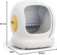 SAROSORA Önműködő Macskavécé Automatikus Elektromos Alacsony Bejárattal App Vezérléssel - light yellow 7