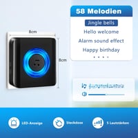 Satisure Vezeték Nélküli Ajtócsengő Vevőegység 58 Dallammal és 5 Hangerő Szinttel 2