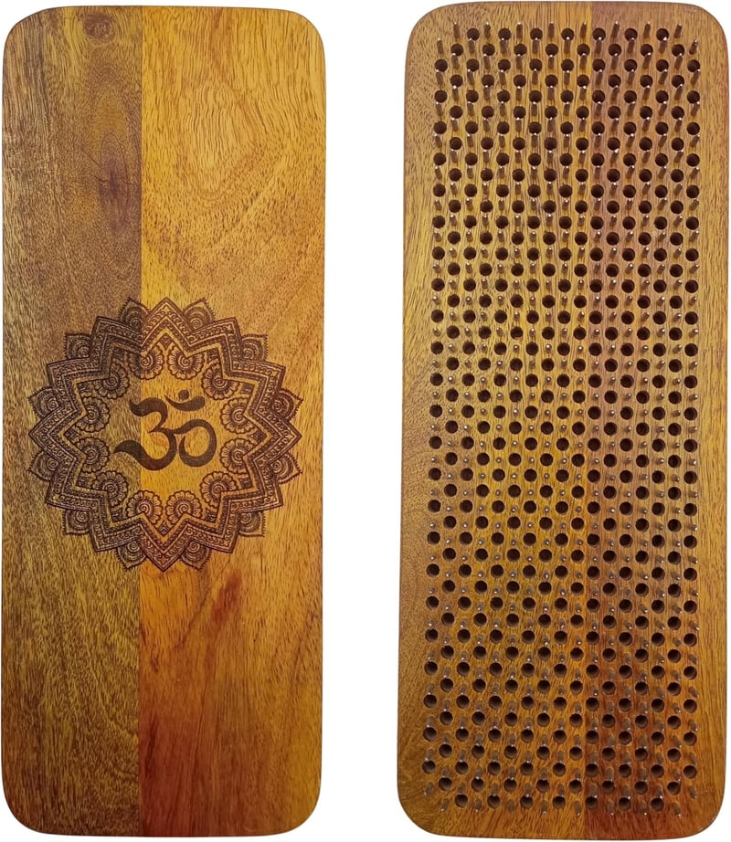 SattesGrün Sadhu Board Mangófa Szögpalló Jóga Gyakorláshoz 10mm Feszültségoldó