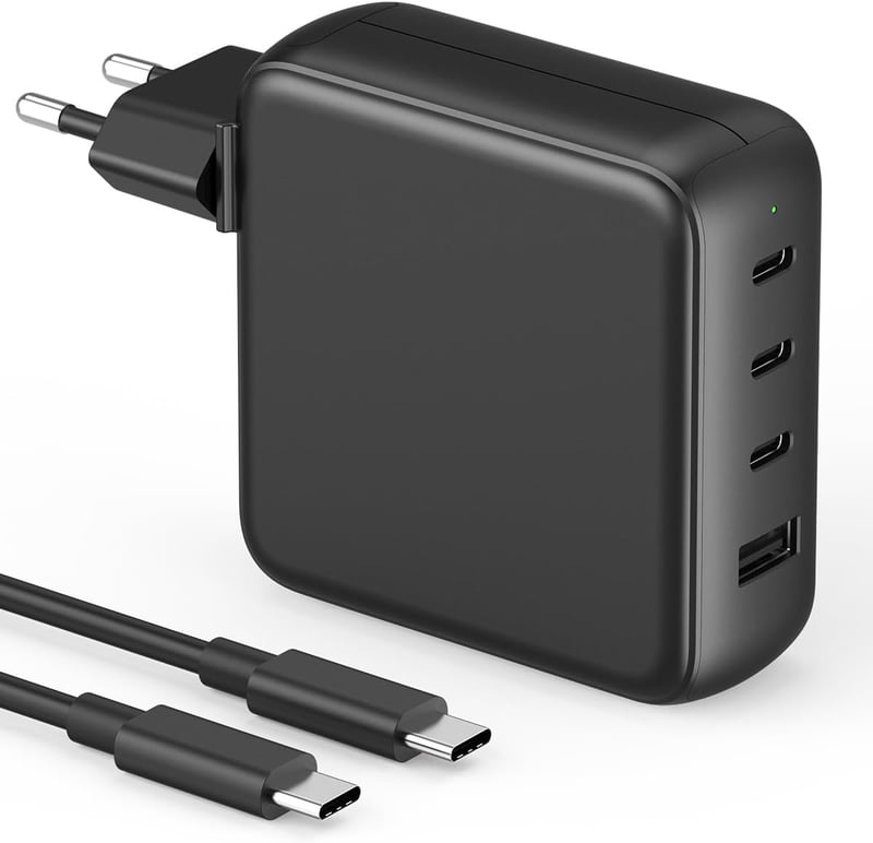 SATURNDOCK 100W USB-C hálózati töltő - 4 port, 5A USB-C kábellel