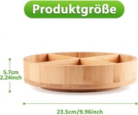 SAUNNIHEN Bambusz Forgótányér Szervezőrendszer Állítható Tárolóval 7