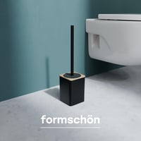 SAVEGA Silikónová WC kefa s bambusovým držiakom s imitáciou dreva – WC kefa z nehrdzavejúcej ocele so silikónovou hlavicou a ochranou proti špliechaniu – čierna 2