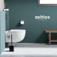 SAVEGA Silikónová WC kefa s bambusovým držiakom s imitáciou dreva – WC kefa z nehrdzavejúcej ocele so silikónovou hlavicou a ochranou proti špliechaniu – čierna 4