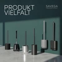 SAVEGA Silikónová WC kefa s bambusovým držiakom s imitáciou dreva – WC kefa z nehrdzavejúcej ocele so silikónovou hlavicou a ochranou proti špliechaniu – čierna 6