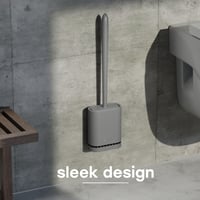 Náhradná silikónová WC kefa SAVEGA SAV020 s krytom – Nástenná náhradná hlavica na WC kefu, plochá silikónová, čierna, 1 ks 4
