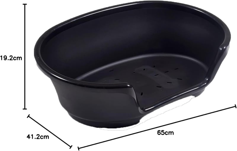 Savic Cosy 55 cm-es fekete műanyag kutyaágy - 65 x 41 x 19 cm (L x W x H), Black