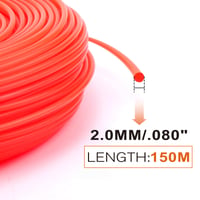 SAVIOR Struna do krovinorezu 2,0 mm x 150 m okrúhla oranžová nylonová struna na vyžínač, nylonové lanko na kosenie trávy a buriny 2